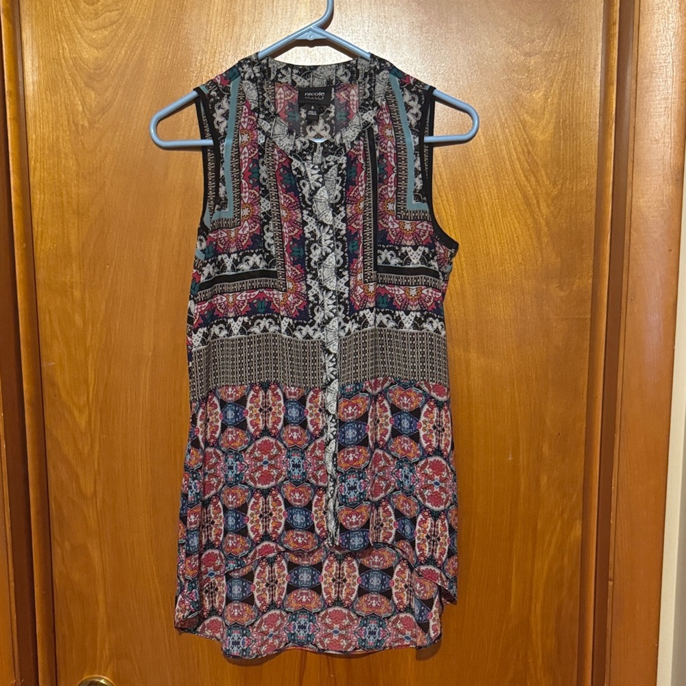 Nicole Miller Multicolor Sleeveless Blouse